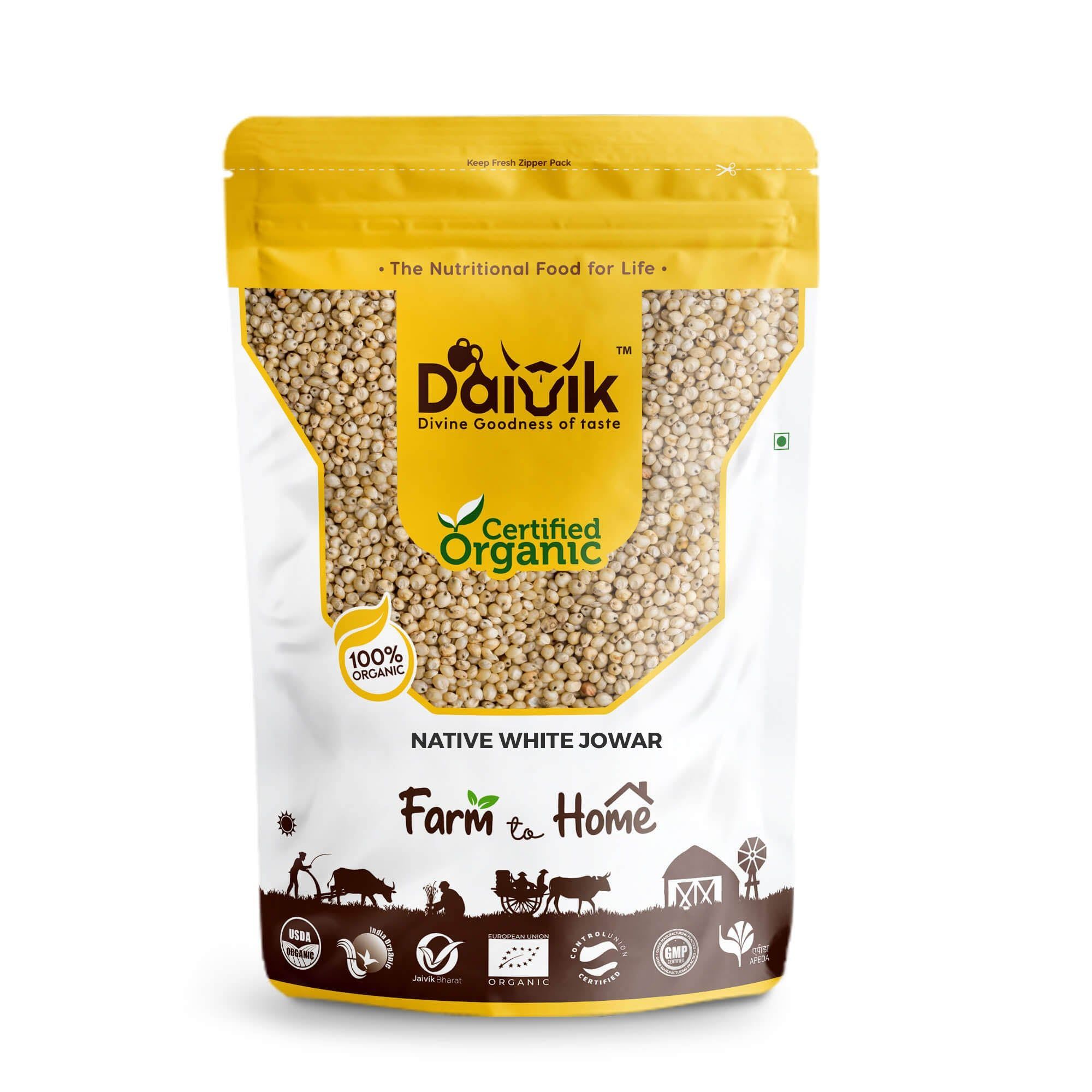 DAIVIK Organic Native White Jowar-Naattu Vellai Cholam