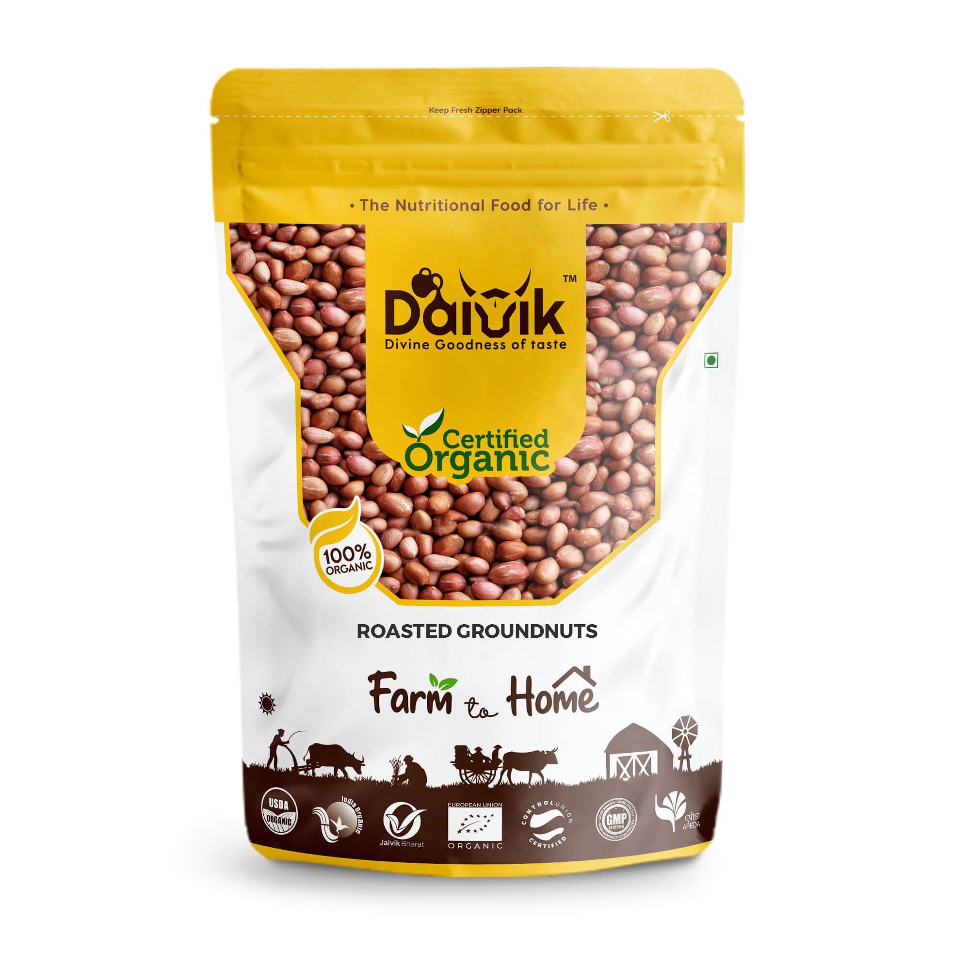 DAIVIK Organic Native Roasted Groundnuts