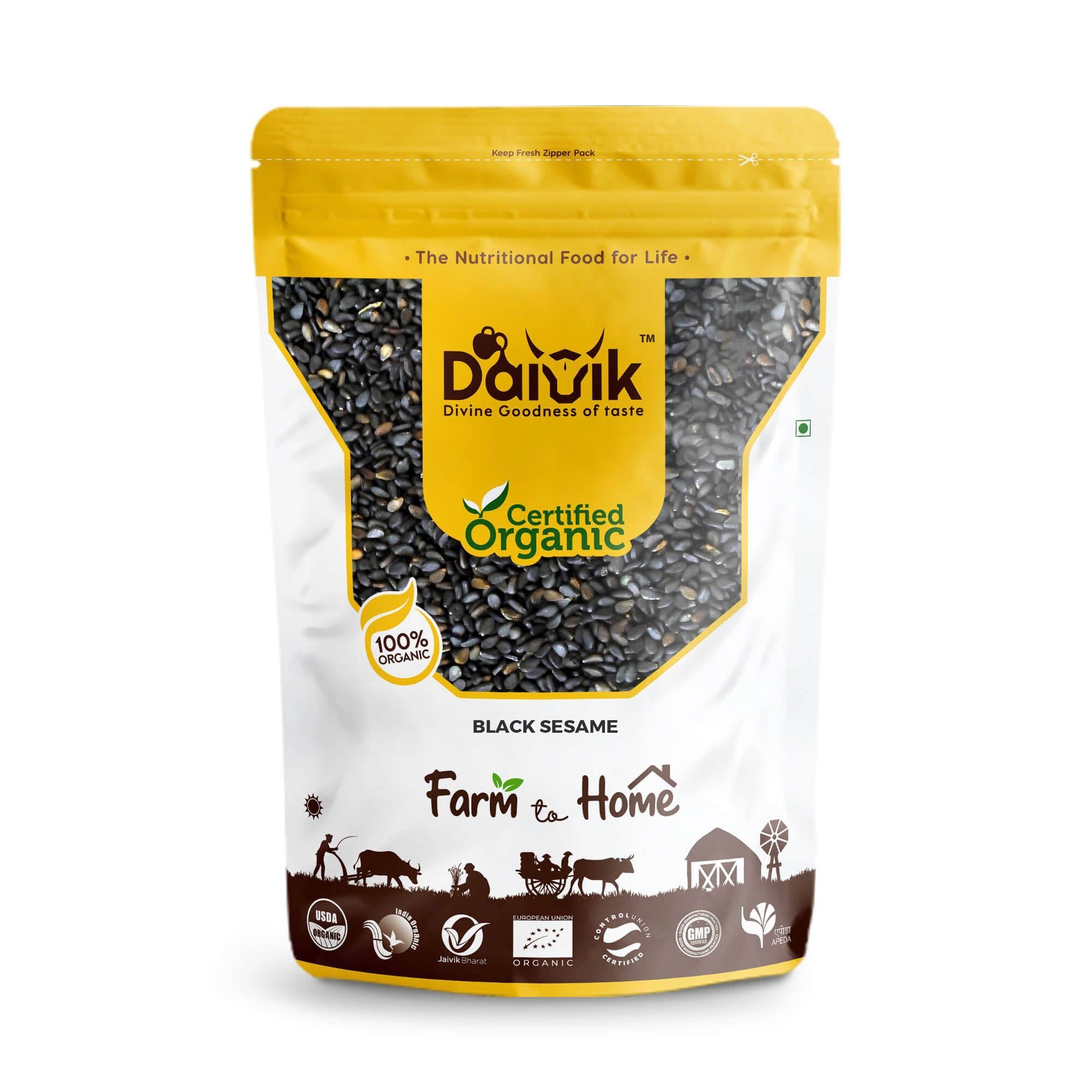 DAIVIK Organic Black Til/Black Sesame/Karuppu Yellu