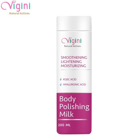 Vigini Body Skin Brightening Whitening Polishing Milk Lotion Kojic & Hyaluronic Acid Moisturizer-200ml