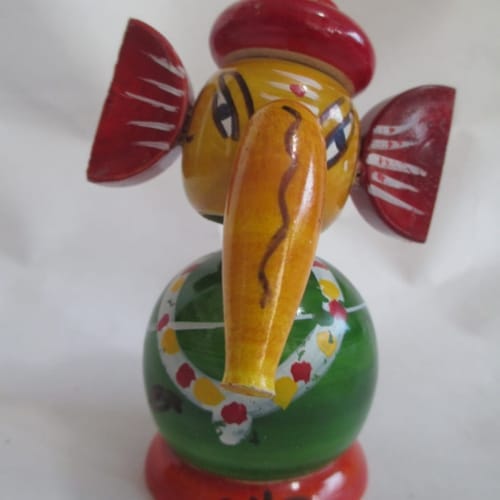 Wooden Toy Craft Nodding Ganesh