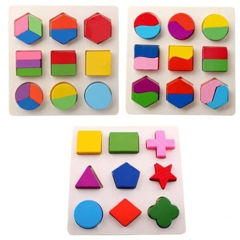 Wooden Geometric Shape Matching Puzzle