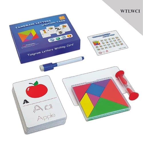 Tangram Letters Writing Card