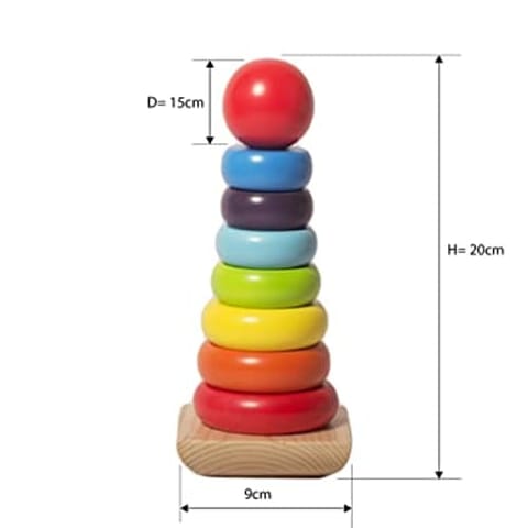 Mini Rainbow Wooden Stacking Ring