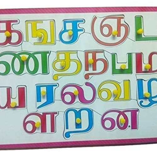 Combo Knob Puzzle Wooden Tamil Board