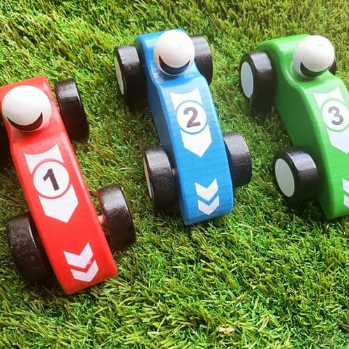 Wooden Race Car Set Of 3