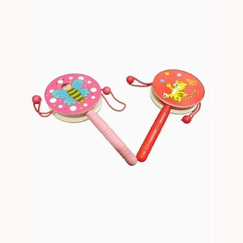 Wooden Rattle Hand Drum ( Random Colour)