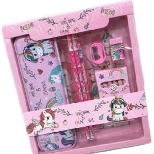 Pencil Set Unicorn Art Plastic Pencil Box