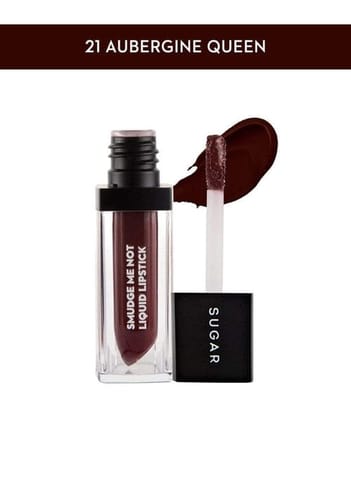 Sugar Smudge Me Not Liquid Lipstick - 21 Aubergine Queen  (Blackened Burgundy)