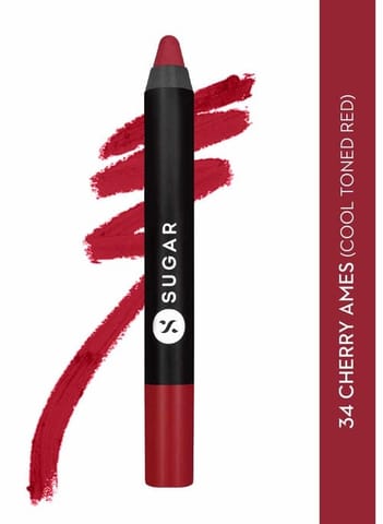 Sugar Matte As Hell Crayon Lipstick - 34 Cherry Ames (Cool toned red)