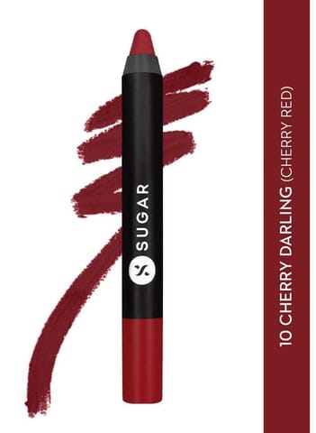 Sugar Matte As Hell Crayon Lipstick - 10 Cherry Darling (Cherry Red)