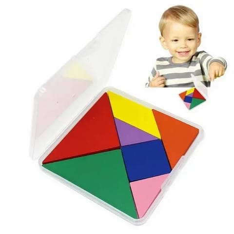 Wooden Tangram with plastic Box