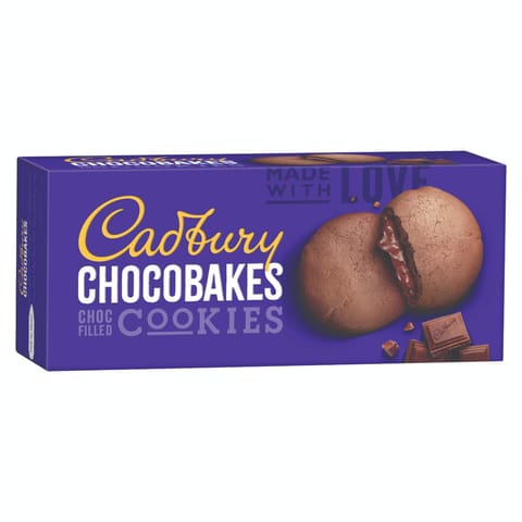 Cadbury Chocobakes Choc Filled Cookies,Smooth chocolatey centre 75 Grams