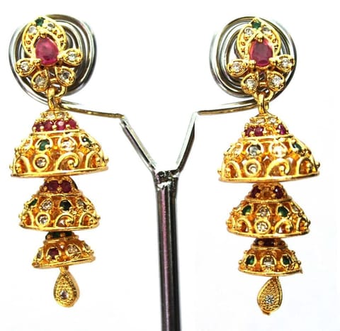 S L GOLD 1 Gram Micro Plated Ramba Earring E13