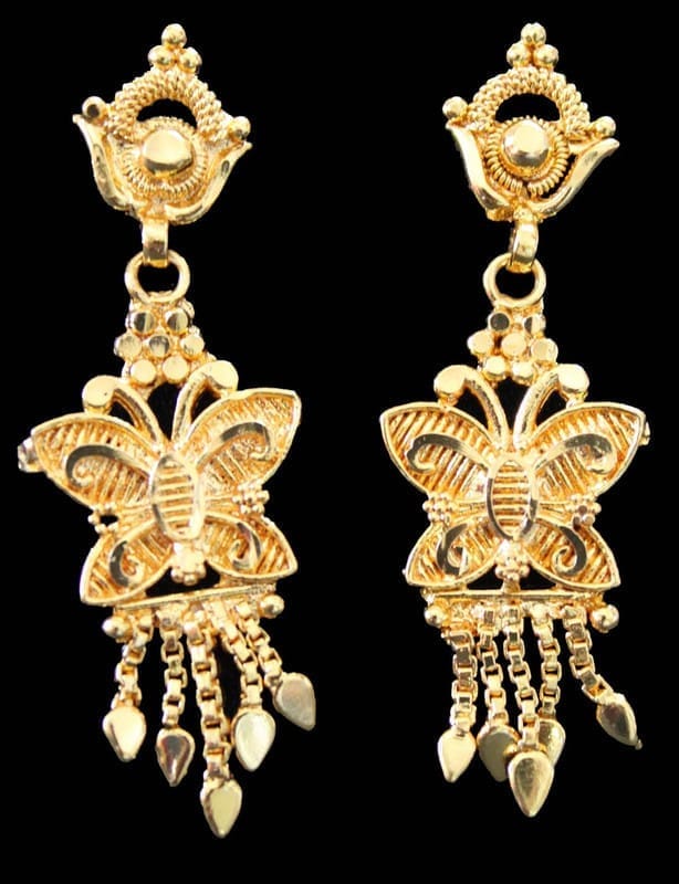 S L GOLD 1 Gram Micro Plated  Butterfly Design Earring