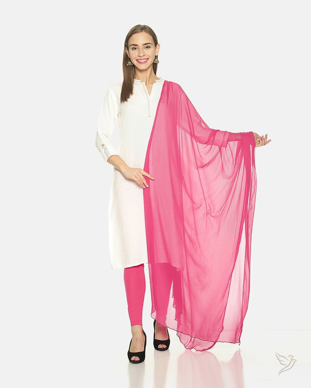 Twin Birds Women Matching Shawl - Mystic Pink