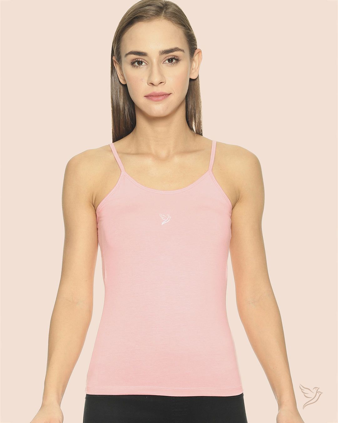 Twin Birds Women Inner Wear Cami With Padded Bra Pink