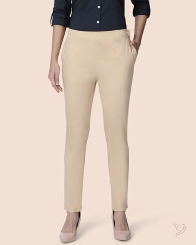 Twin Birds Women Straight Pant Cotton Sugar Cookie