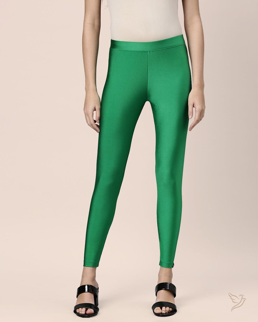 Twin Birds Women Shimmer Legging Green Glitter