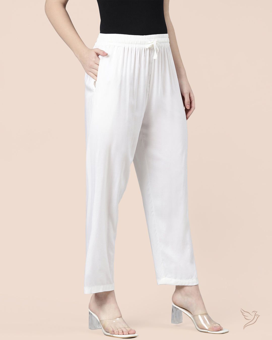 Twin Birds Women Kurti Pant Off White