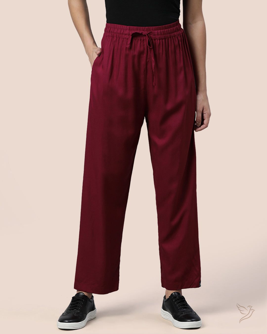 Twin Birds Women Kurti Pant Mehandi Maroon