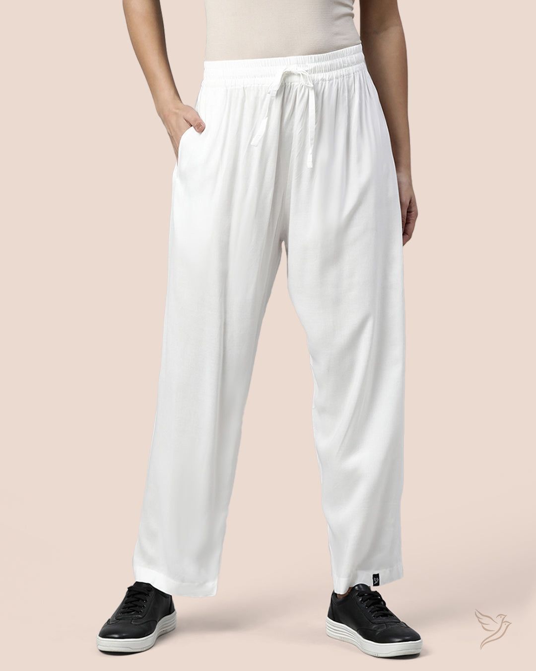 Twin Birds Women Kurti Pant White