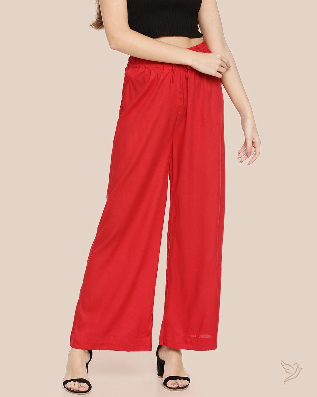 Twin Birds Women Wide Leg Palazzo Lip Stick