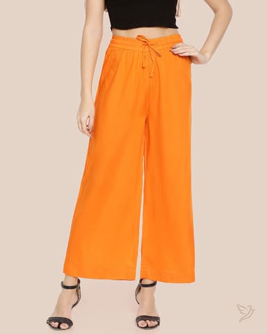 Twin Birds Women Wide Leg Palazzo Fiery Orange