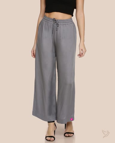 Twin Birds Women Wide Leg Palazzo Anthrazite Grey