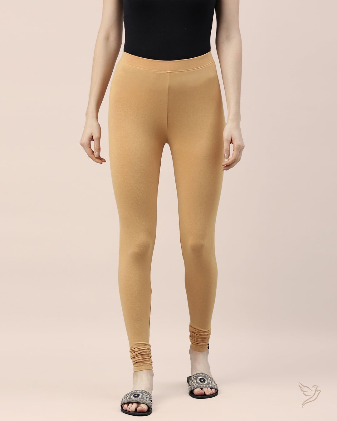 Twin Birds Women Viscose Churidar Legging - Honey Mustard