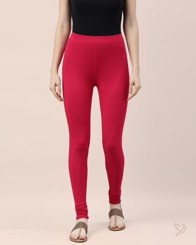 Twin Birds Women Viscose Churidar Legging - Rose Syrup