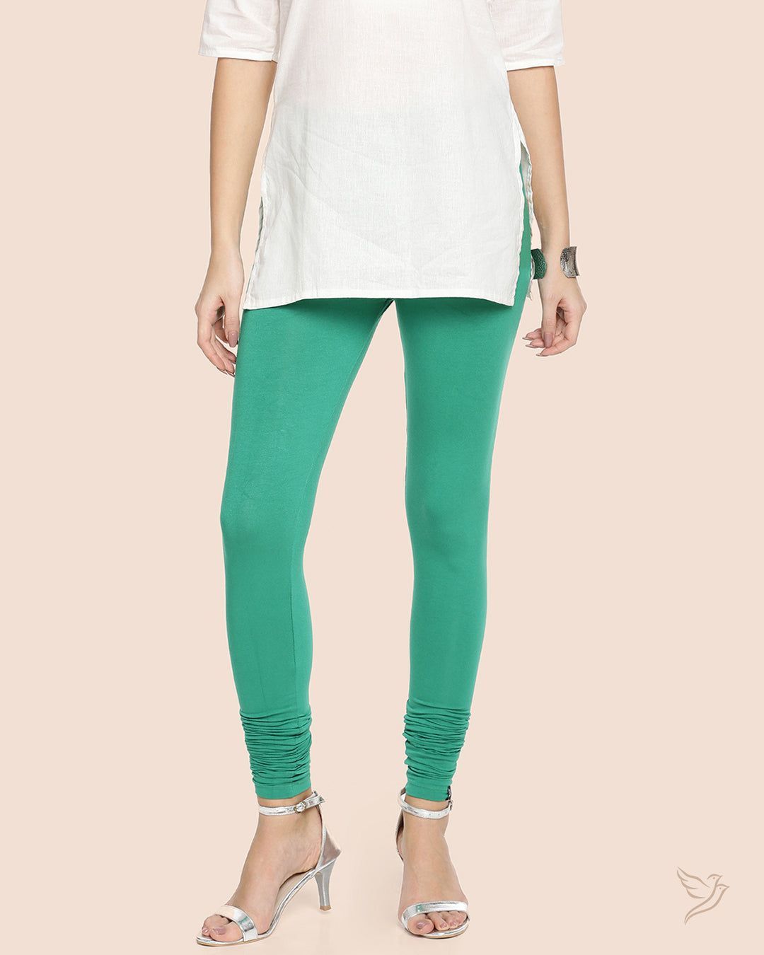 Twin Birds Women Viscose Churidar Legging - Lapis Green