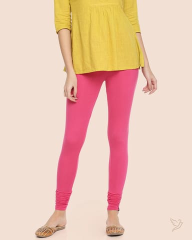 Twin Birds Women Viscose Churidar Legging - Pink Shock