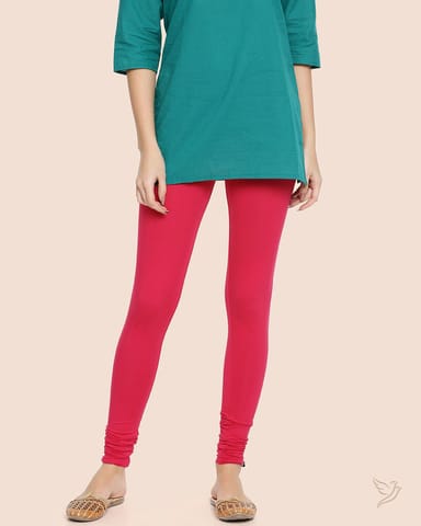 Twin Birds Women Viscose Churidar Legging - Rose Red