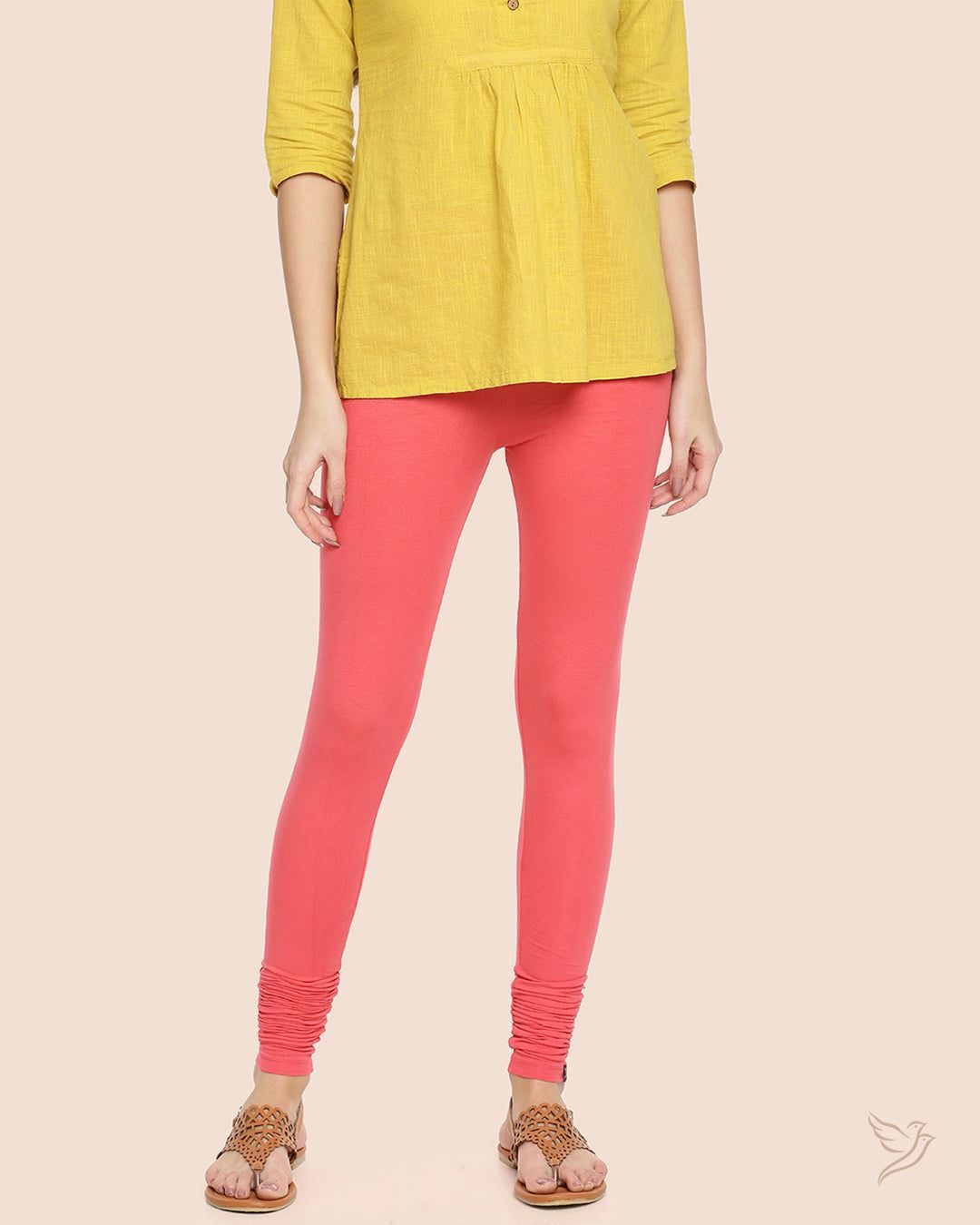 Twin Birds Women Viscose Churidar Legging - Spiced coral