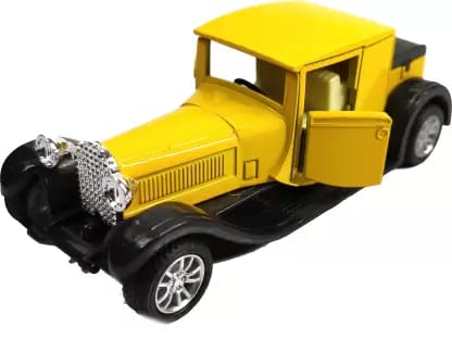 Vintage Yellow Bugatti Type 44 - Car Diecast Die Cast