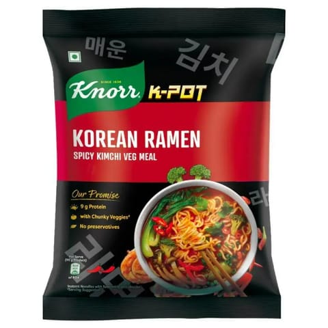 Knorr K-Pot Korean Ramen - Spicy Kimchi Veg Meal - 96gm