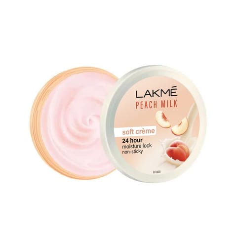 Lakme Peach Milk Soft Creme Moisturizer, Lightweight Face Cream, Non Sticky, Locks Moisture For 24 Hours For Soft And Glowing Skin