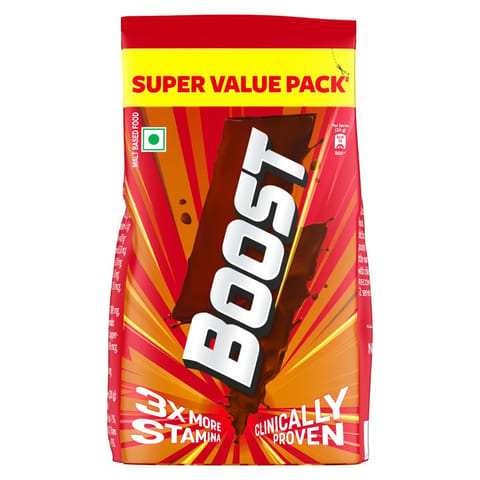 Boost Chocolate Nutrition Drink For 3X stamina - Builds bone & muscle - Pouch