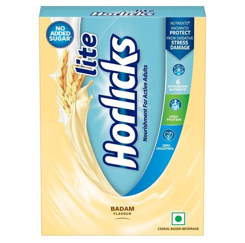 Horlicks Lite Scientifically designed for Adults High Protein, Zero added sugar Badam Flavour