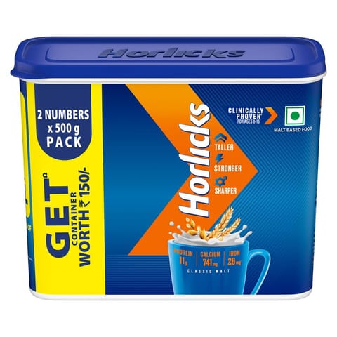 Horlicks Malt based food Drink Plastic Container - 1 kg