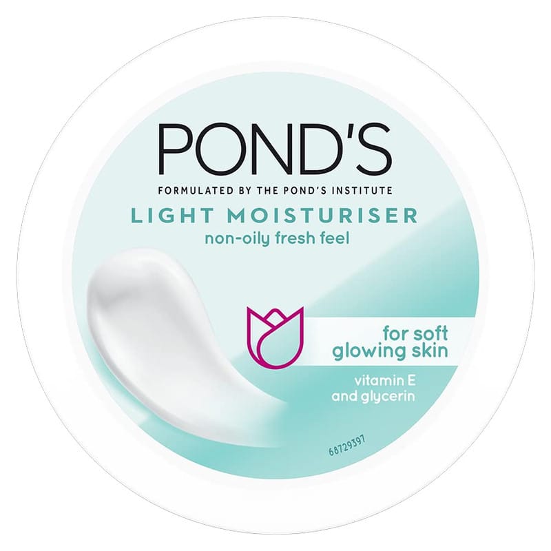 POND'S Light Moisturiser, Non- Oily With Vitamin E And Glycerine, For Soft And Glowing Skin, 150 ml