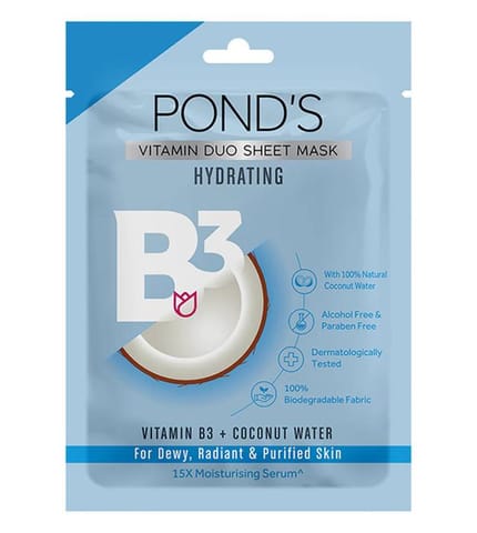 POND'S Hydrating Sheet Mask, With 100% Natural Coconut Water, 25ml