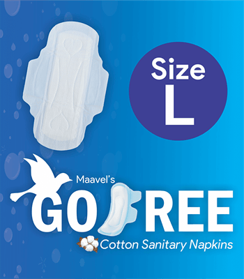 Maavel Gofree Cotton Sanitary Napkin L Size 265Mm - 12Pc