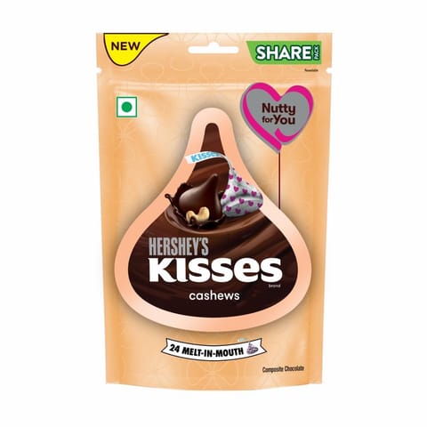 Hershey'S Kisses Chocolate Cashew Melt-In-Mouth Delights Individually Wrapped