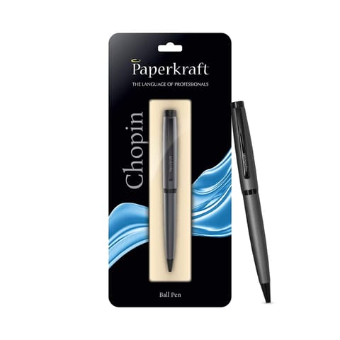 Paperkraft Chopin-Ball Pen Elegant & Classic Matte Grey Finish (Blue Color)