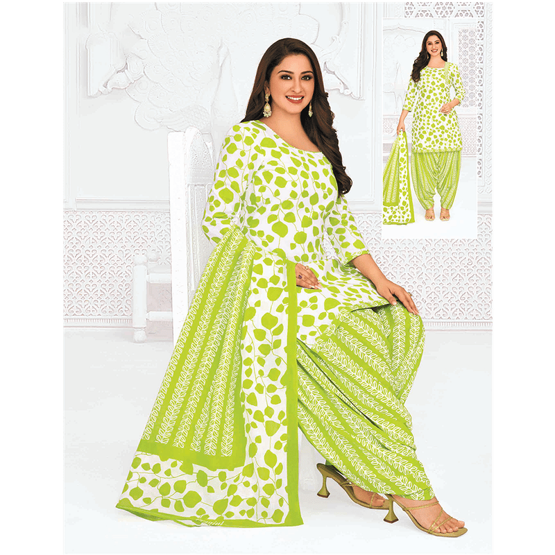 Pranjul 100% Cotton Printed Patiyala Dress Material (Unstitched)