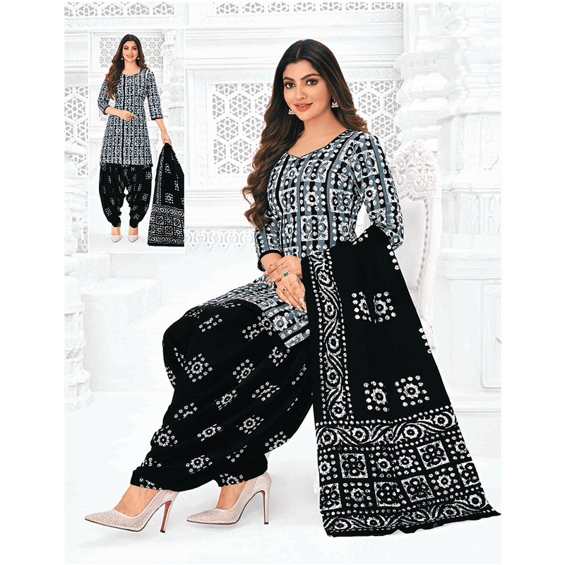 Pranjul 100% Cotton Printed Patiyala Dress Material (Unstitched)