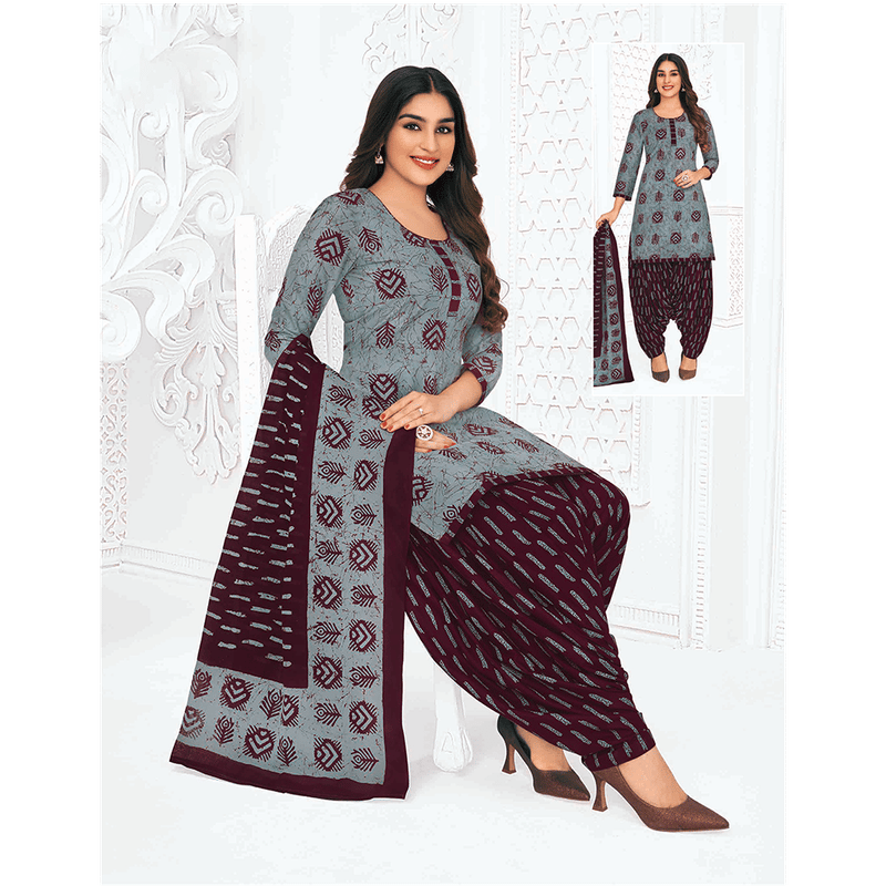 Pranjul 100% Cotton Printed Patiyala Dress Material (Unstitched)