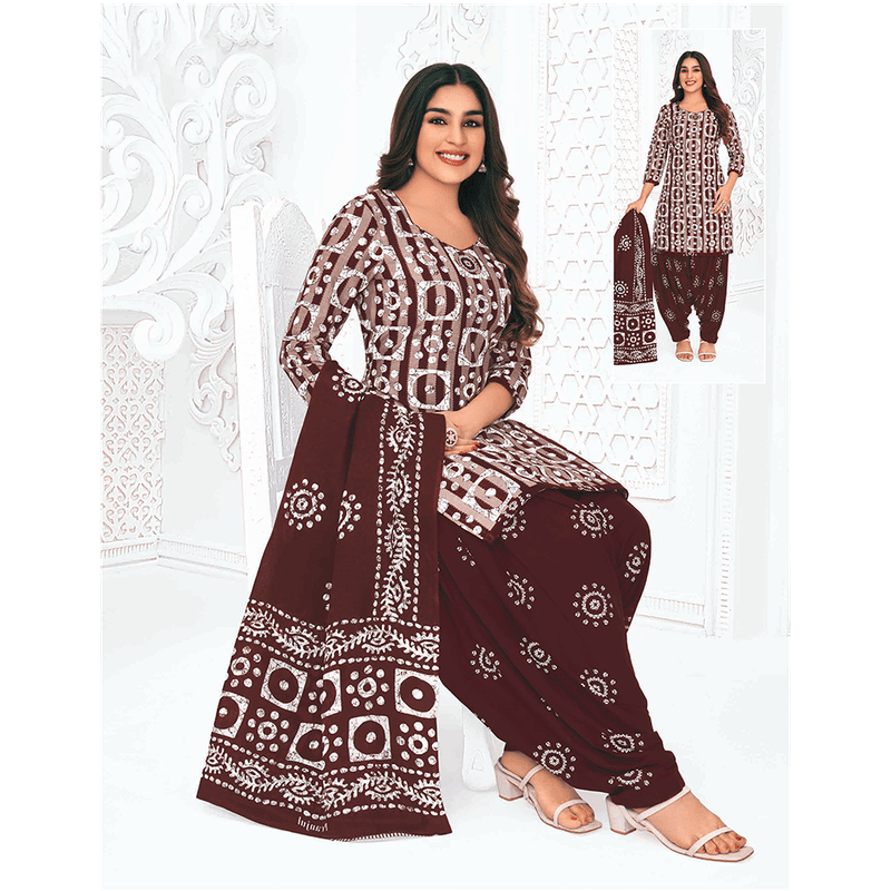 Pranjul 100% Cotton Printed Patiyala Dress Material (Unstitched)